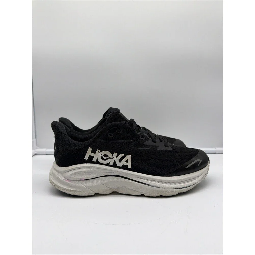 Hoka One One Clifton 10 Big Kids 6 Black Running Shoe Sneaker Youth Boys Girls